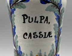 Apothecary Pharmacy Albarello Drug Jar Large Pair Antique Italian Delft Faience