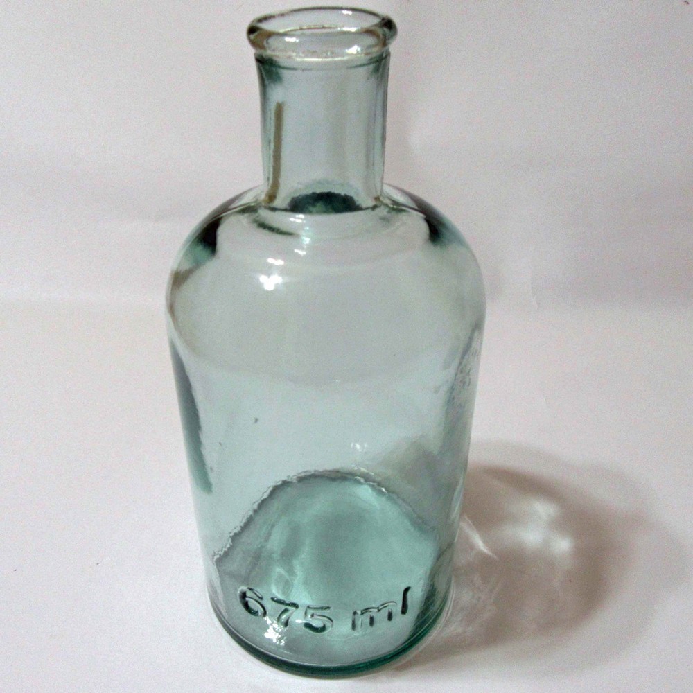 675 ml – Green Turquoise Tinted – Heavy – Glass – Apothecary Bottle – EMPTY