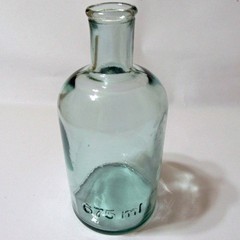 675 ml – Green Turquoise Tinted – Heavy – Glass – Apothecary Bottle – EMPTY
