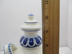 Amazing Pharmacy Apothecary Jar „Aq Mele“ Blue and White Hand Painted Deer