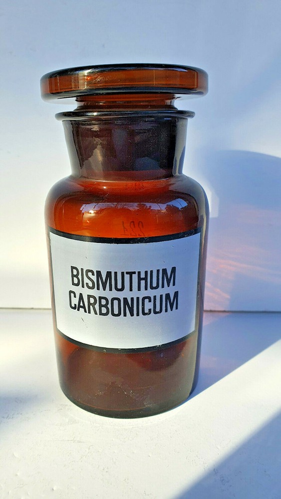 Vintage Brown Apothecary Pharmacy Brown Jar 250 ml BISMUTHUM CARBONICUM