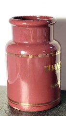 Vintage Pharmaceutical Advertisement Container „TRANDATE“ – Glaxo- Burgundy Gold
