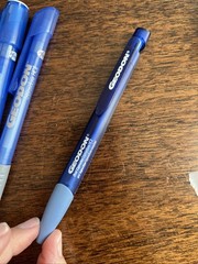 Lot of 4 Geodon Pfizer Medical Drug Rep Pharmaceutical Pens Blue White Gray Grip
