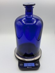 Chemist Apothecary Pharmacy Bottle Cobalt Blue 9.5” Glass Stopper Vintage