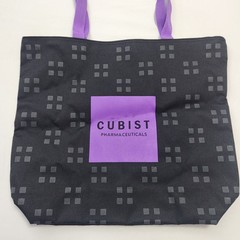 Large Tote Bag Cubist Pharmaceuticals Drug Rep Swag Black Purple