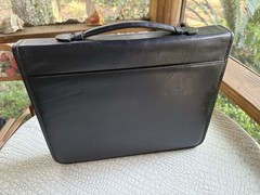 Paxil Pharmaceutical Leather Portfolio Binder Zip Around Black Embossed Logo