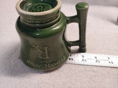 VTG Schering Cosmas & Damian Mortar Coricidin Pharmacy Herbalist – green