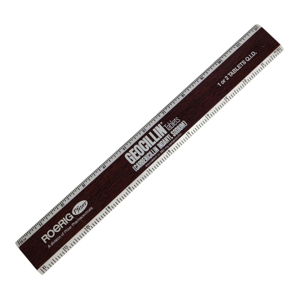 Vtg Pfizer Geocillin Roerig Pharmaceutical Drug Rep Plastic Ruler Advertising