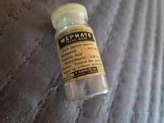 AH Robins Ambar EMPTY Medicine Bottle Mephate Prof. Sample Vintage