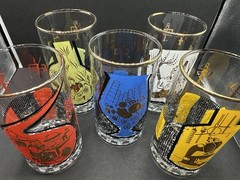 Vintage MCM Roerig Pfizer Pharmaceutical Glasses ’s Set Of 5
