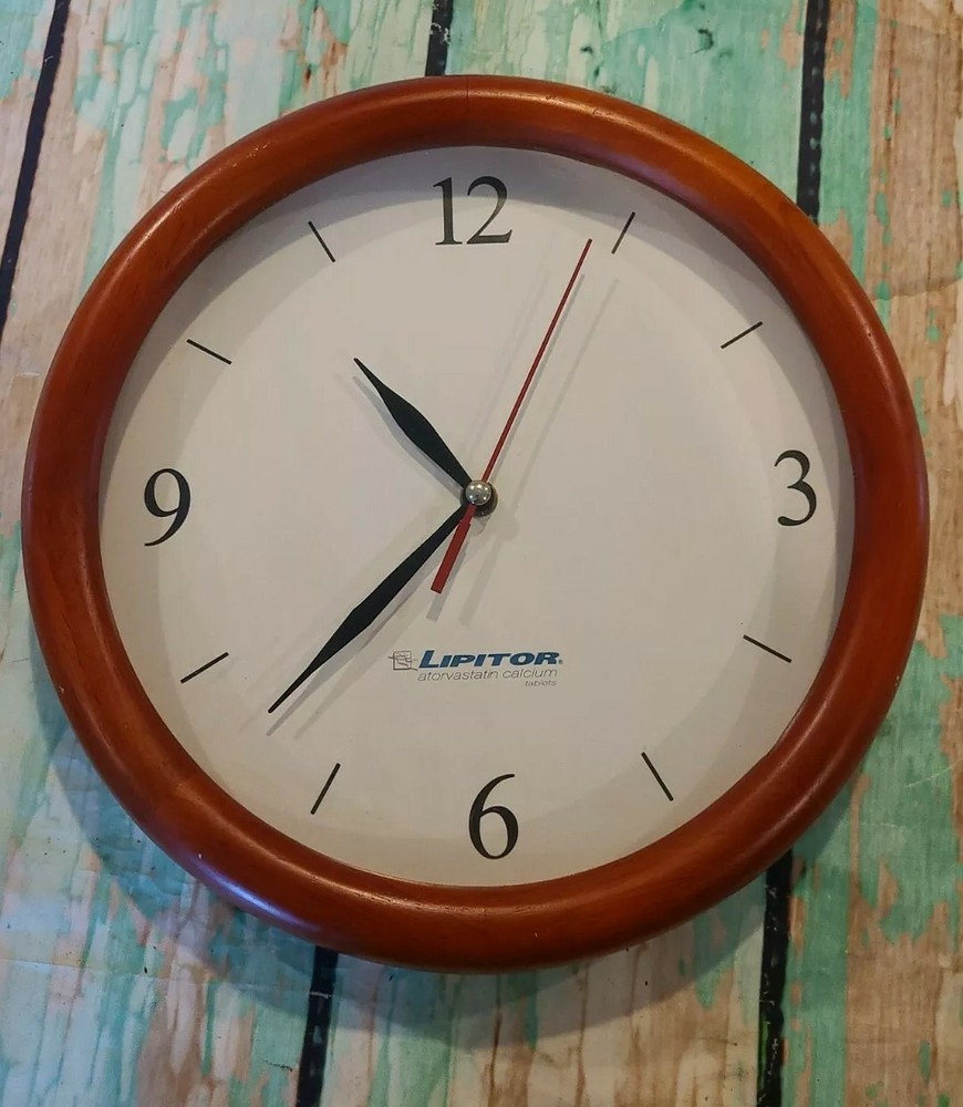 LIPITOR Clock DOCTORS OFFICE Clock WALL 10” CLOCK PHARMACEUTICAL DRUG REp