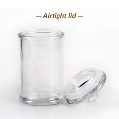 Mini Glass Apothecary Jars, Bathroom Storage Organizer Canisters for Cotton S…