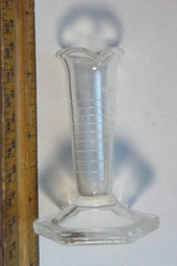 Vintage 5ml-60 minim’s Glass Footed Apothecary Measuring Conical Graduated Spout