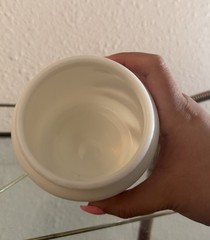 vtg70s italian repro of US 1900s pharmaceutical advertisement milkglass canister