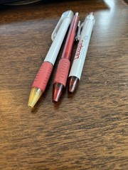 Lot of 3 Lexapro Medical Drug Rep Pharmaceutical Pens Red Grip White Gold Forest