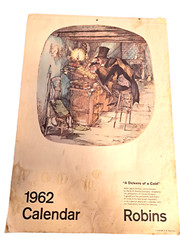 Dickens of a Cold Gerry Gersten Caricatures 1962 Calendar A H Robins Advertising