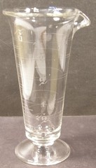 VINTAGE GLASCO CLEAR GLASS ETCHED FOOTED MEASURING POURING BEAKER APOTHECARY LAB