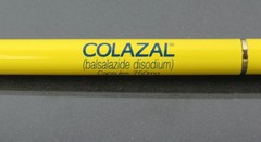 Rare Thin Yellow Colazal Metal PEN Drug Rep Pharmaceutical Promo Advertising