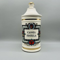Vintage Cassia Fistula Lidded Ceramic Apothecary Jar Jeanne Robinette California