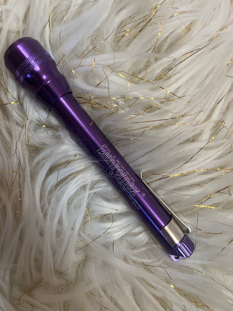 RARE VINTAGE 1990s Purple Metal Pen Flashlight Pharmaceutical Rep Pharmacy Zith