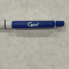 Lot 5 CIPRO Pharmaceutical Drug Rep Pens Advertising Cipro Ink Pen UNTESTED