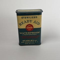 vintage tin Ready Aid Waterproof Bandages Seabury – Empty