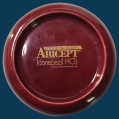 Aricept Drug Rep Pharmaceutical Collectible YELLOW Cup / Mug w/ Matching Coaster