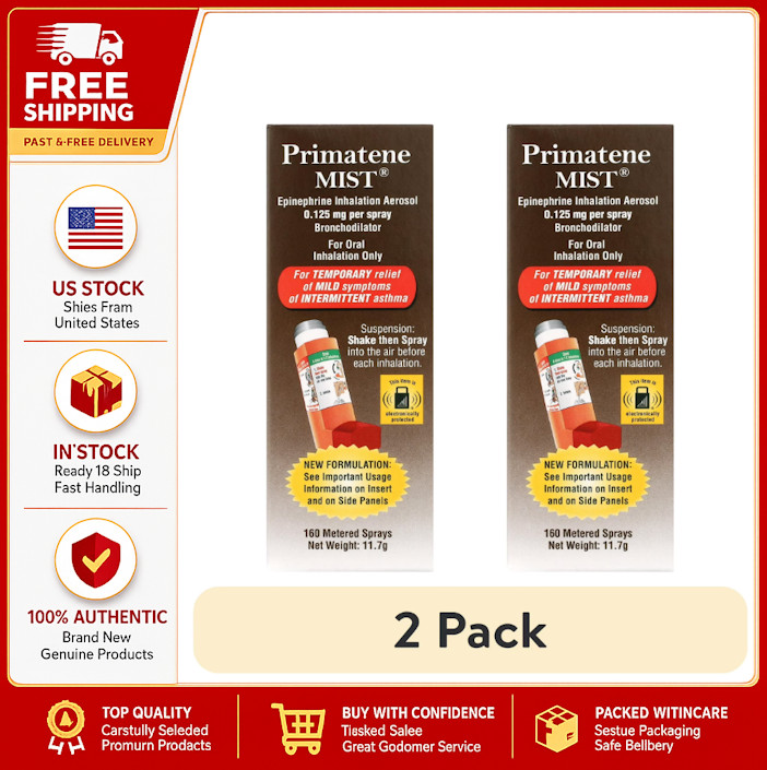 (2 pack) Primatene MIST Epinephrine Oral Inhalation Aerosol