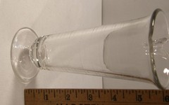 VINTAGE GLASCO CLEAR GLASS ETCHED FOOTED MEASURING POURING BEAKER APOTHECARY LAB
