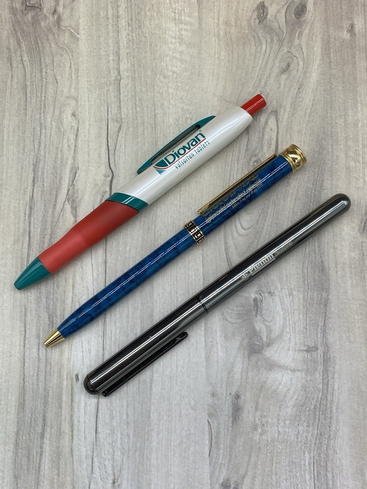 Small Lot Of 3 Pharmaceutical Promo Pens Diovan, Glucotrol XL, Plendil, Pfizer