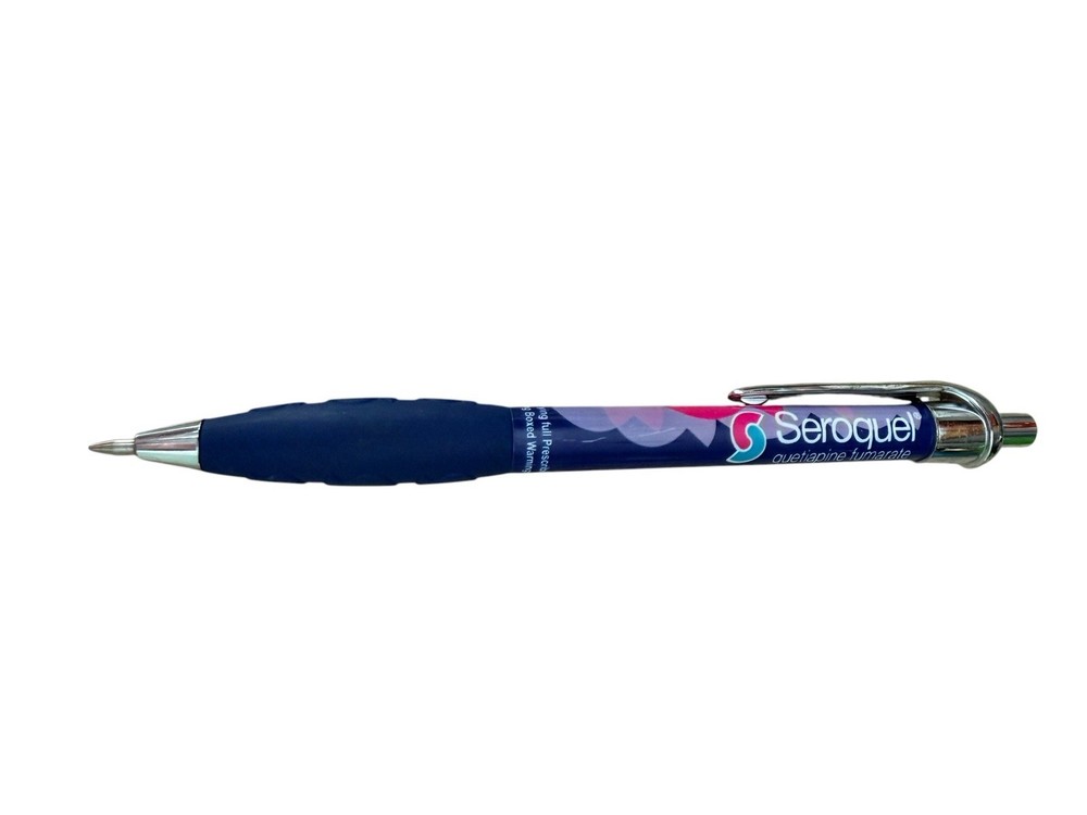 Drug Rep SEROQUEL Collectible Pharmaceutical Pen Large S-Logo Pocket Clip