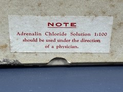 PARKE DAVIS GLASEPTIC ADRENALIN VAPORIZER VINTAGE BOX PAPERS PRESCRIPTION ON TOP