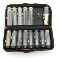 Vintage Medical Apothecary Travel Kit w/14 Glass Vials & Folding Leather Case