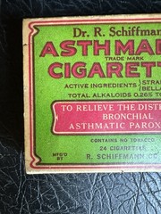 Dr. R. Schiffmann’s Asthmador Medicinal Cigarettes Box Vintage 1930s/1940s