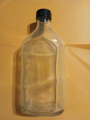 Vintage Label-Rite 16 oz Glass Bottles Caps Pharmacy Graduated Embossed