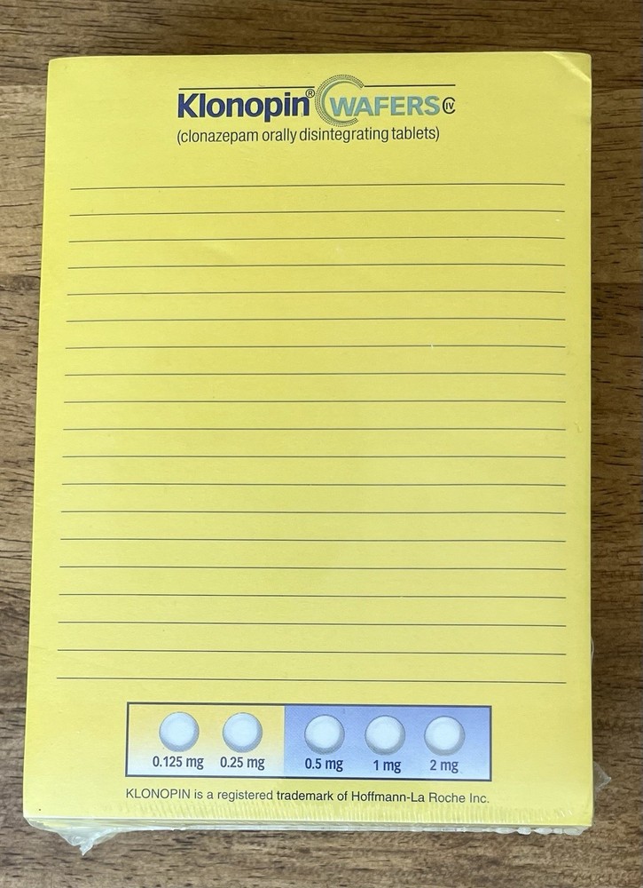 Klonopin Wafers Pharma Doctors Giveaway 5″x7″ Yellow Sticky Notepad 10 ea. RARE