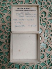 Vtg Swift’s Drug Co. 4th & Union 5/13/1924 Prescription Cardboard Box 2″ Square