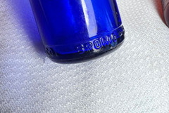 Vtg Lot Of 4 Cobalt Blue & Brown Drug Store Pharmaceutical Bottles Bromo Seltzer