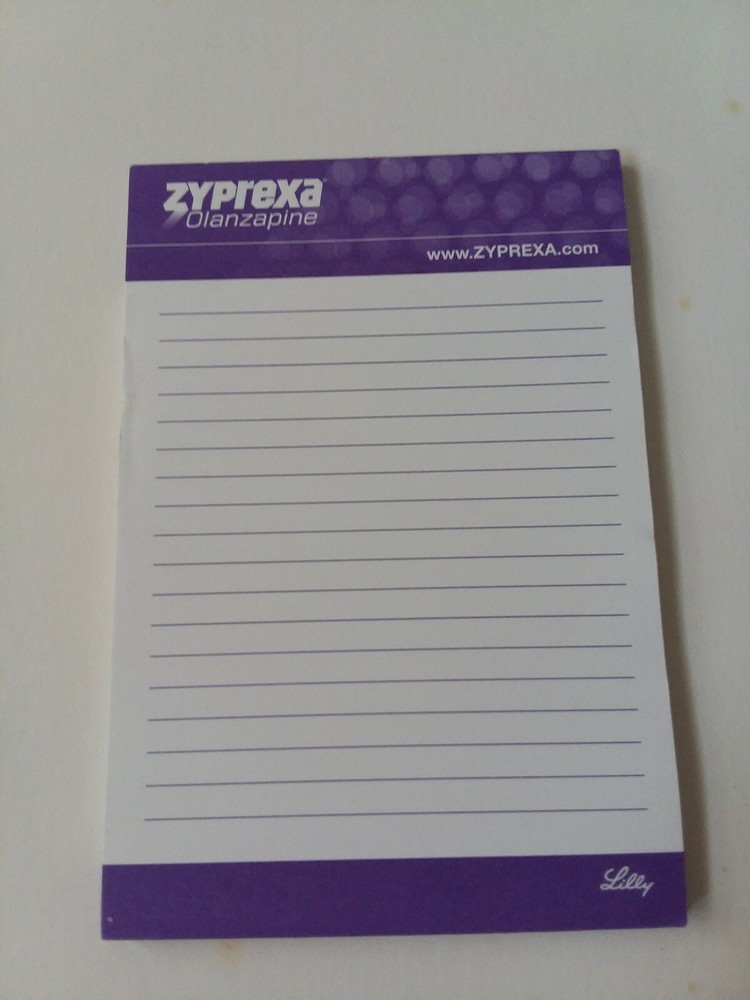 ZYPREXA (4″ X 6″) Pharmaceutical DRUG REP POST-IT NOTE PAD – PURPLE