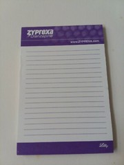 ZYPREXA (4″ X 6″) Pharmaceutical DRUG REP POST-IT NOTE PAD – PURPLE
