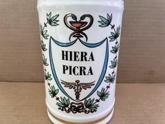 Vintage HIERA PICRA Pharmacy Pharmacist Drug Store Apothecary Canister