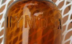 Hymosa Medicine Bottle Walker Pharmacal Company St. Louis Glass Amber