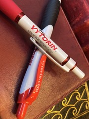 Lot Of 2 Vytorin Pharmaceutical Drug Rep Pens Metal And Plastic-Write