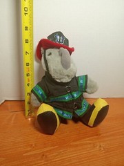 RHINOCORT AQUA ALLERGY NOSE SPRAY ADVERITSEMENT MASCOT FIREMAN PLUSH DOLL FIGURE