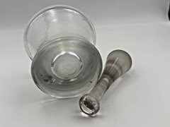 Heavy Blown Clear Glass Mortar & Pestle Set Hand‑Blown Vintage