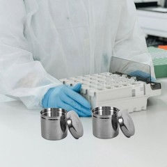 2 PCS Stainless Steel Jars Iodine Gauze Holder Iodophor Canister 3.14 Inch