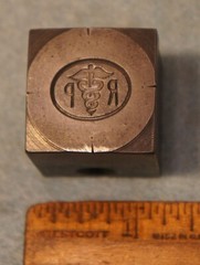 Vintage CADUCEUS RP Registered Pharmacist Pin STEEL STAMPING DIE CG412
