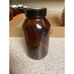 1960s Sodium Citrate Amber Glass Lab Medicine Bottle 500g JT Baker Jar