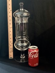 Vintage 15.5” Footed Apothecary Jar Finial Lid Pharmacy Candy Display