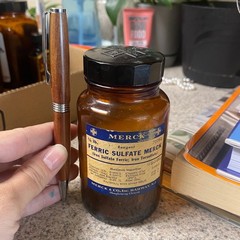 Vintage Ferric Sulfate Bottle Merck Amber Glass Rahway NJ Dark Academia Decor